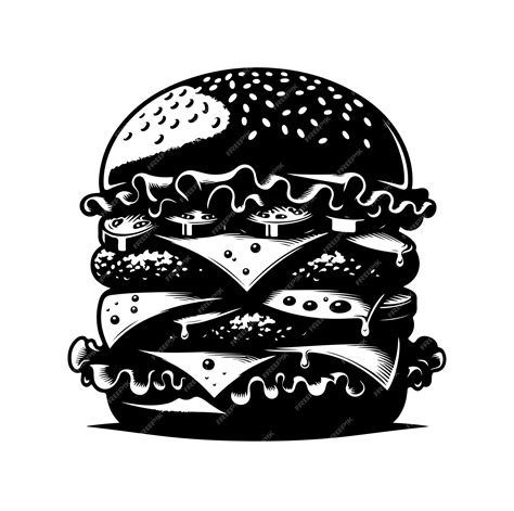 Premium Vector Burger Vector Silhouette Illustration