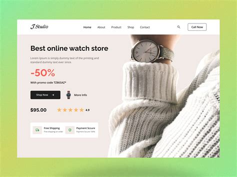 Online watch store on Behance