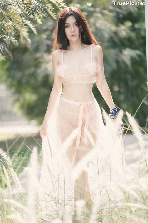 Thailand Model ลฎาภา รชตะอมรโชต Pink Transparent Lingerie