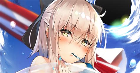 Fategrandorder 水着姿の沖田さん 葉月玉兎のイラスト Pixiv