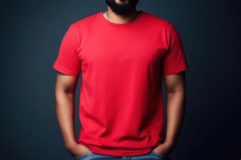 Premium AI Image A Man Wearing A Red Shirt With The Word Love On It