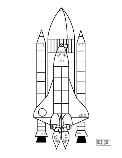 Space Shuttle Coloring Page Etsy