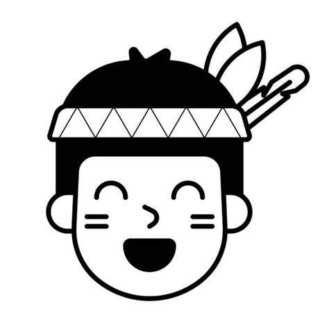 Indio Desenho Rosto - Desenhos de Índio para Colorir e Imprimir (Dia dos Povos Indígenas)