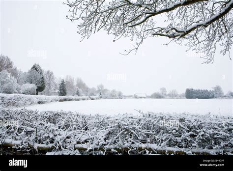 snow scene in English countryside Stock Photo - Alamy