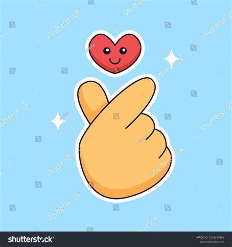 Finger Heart Hand Sign Love Emoji Stock Vector Royalty Free