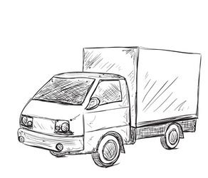 Pick Up Truck Hand Drawn Royalty Free Vector Image