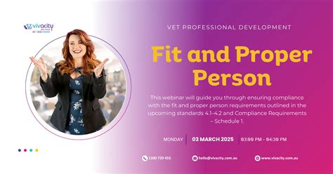 VET Professional Development Fit Proper Person Vivacity RTO Consulting