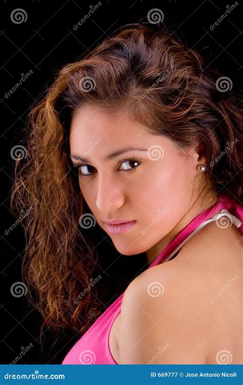Muchacha Latina En Negro Imagen De Archivo Imagen De Cara 669777