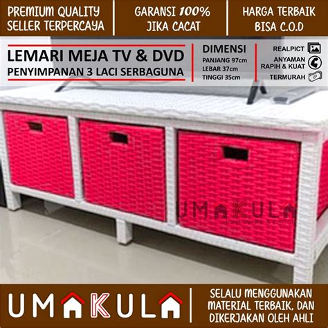 Jual Lemari Rotan Sintetis Laci Mini Meja Tempat Tv Dan Dvd Rak Bufet