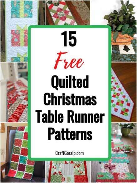 Quilted Christmas Table Runner Patterns With The Text 15 Free Quilted Christmas Table Runner