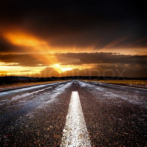 Along The Road Stock Image Colourbox