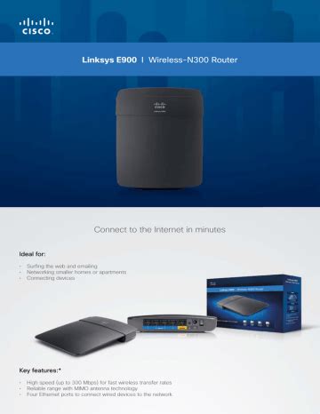 Linksys E900 Router Datasheet Manualzz