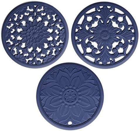 Amazon Set Of Silicone Trivet Mat Hot Pot Holder Hot Pads For Table Countertop