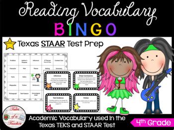 4th Grade Rock STAAR BINGO Reading Vocabulary Review By Tales Of A Teacher