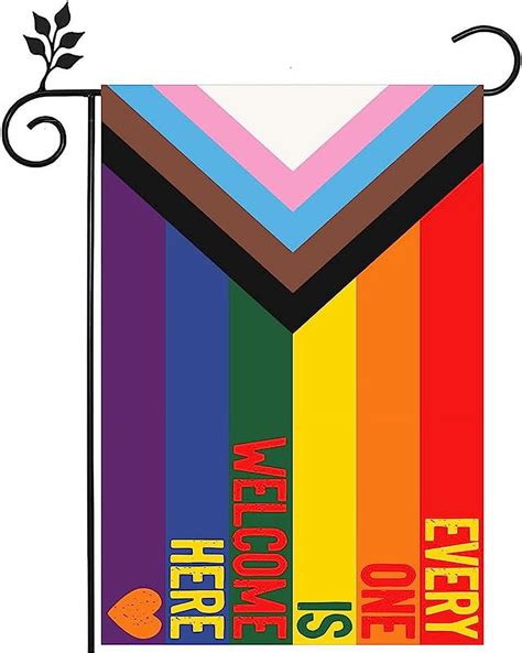 Progress Pride Rainbow Lgbt Garden Flag X Inch Double Sided Lgbtq Transgender Gay Flags For