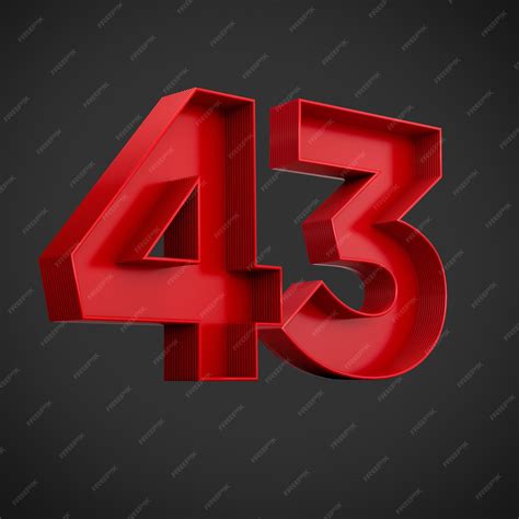Premium Photo | Red Advertising Digit 43 or forty three with inner