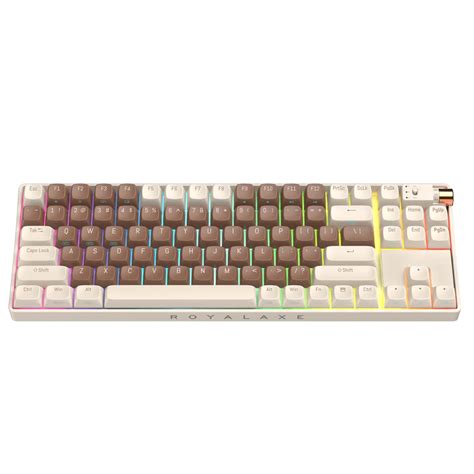 Kustom PCs Royalaxe R87 Brown Hot Swappable Mechanical Keyboard TTC Golden Pink Switches