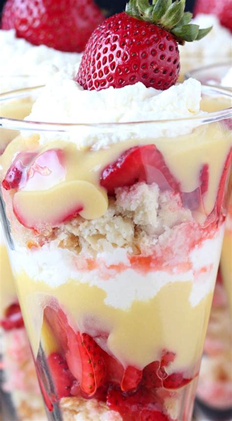 Strawberry Shortcake And Lemon Curd Parfaits Recipe Desserts Parfait Desserts Sweet Desserts