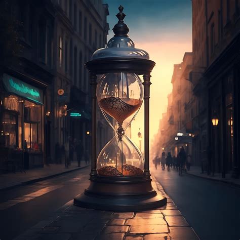 Premium Ai Image Old Hourglass In The Street Scene Generative Ai