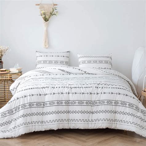 Amazon Andency White Boho Comforter King Size X Inch