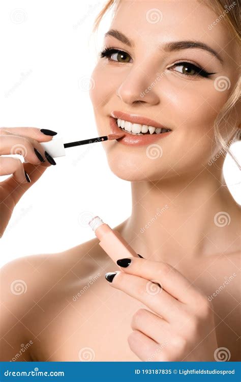 Smiling Naked Beautiful Blonde Woman With Stock Image Image Of European Smiling 193187835