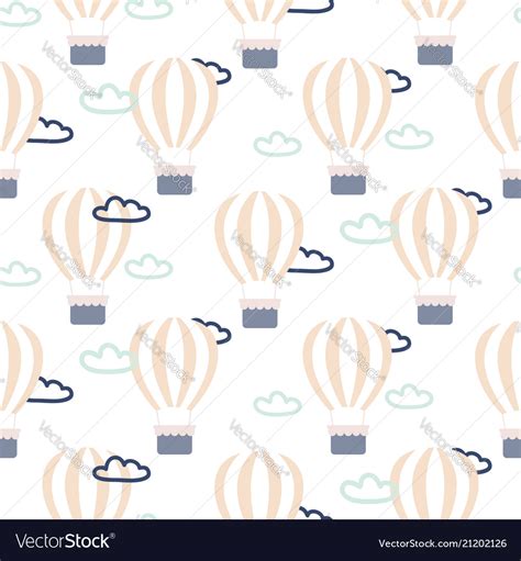 Hot Air Balloons Seamless Pattern Royalty Free Vector Image
