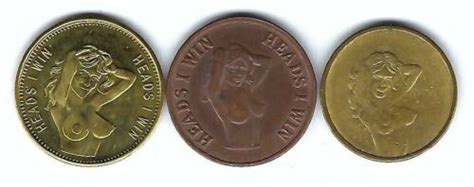 3 VINTAGE NUDE BUSTY WOMAN HEADS TAILS ADULT PEEPSHOW GOOD FOR COINS TOKENS XXXX EBay