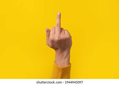 Middle Finger Offensive Gesture Fuck You Stock Photo