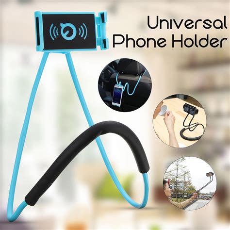 Rotation Flexible Cell Phone Selfie Neck Holder Stand Lazy Hanging