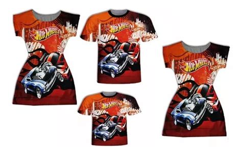 Vestidos Adultos E Blusas Pai E Filho Hot Wheels Parcelamento Sem