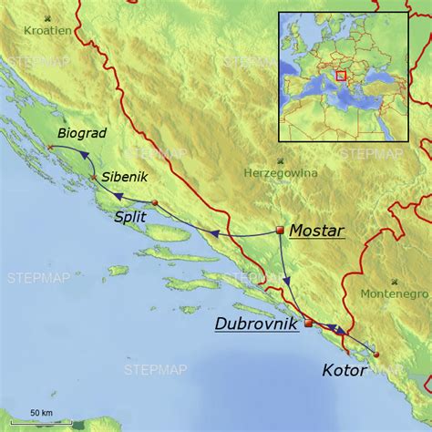 Stepmap Dubrovnik Montenegro Landkarte F R Deutschland