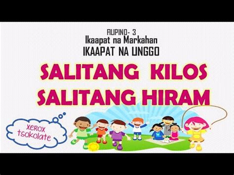 Salitang Kilos Salitang Hiram Grade Filipino Modyul Q