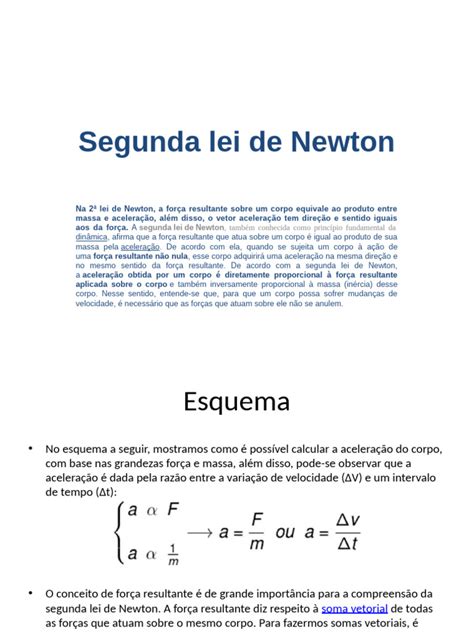 Entenda a Segunda Lei de Newton | PDF | Iniciativa/Conjuntura | Força