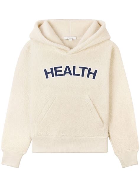 Sporty And Rich Health Bouclé Cropped Hoodie In Nude ModeSens