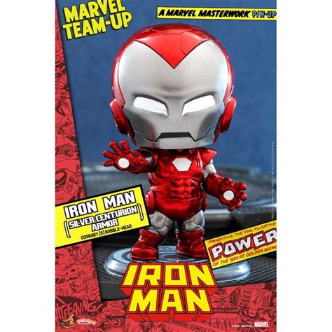 Collectible Figurine Hot Toys Marvel Comics Cosbaby Iron Man Silver Centurion Armor
