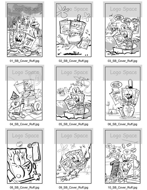 Cartoon SNAP: SpongeBob Cover Process Sketches