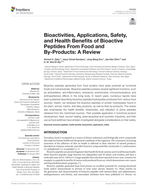 (PDF) Bioactivities, Applications, Safety, and Health Benefits of ...