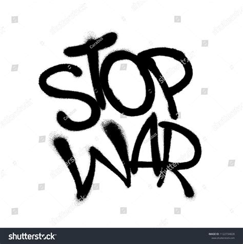 Sprayed Stop War Font Graffiti Overspray Stock Vector (Royalty Free ...