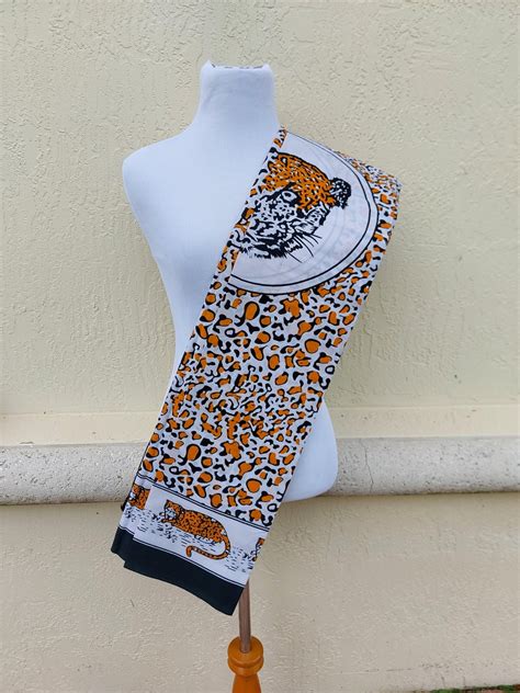 Orange Leopard Ibhayi Idlozi Fabric African Spirituality Fabric