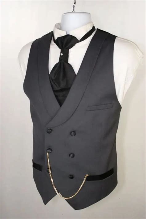 New Arrival Designs Grey Men Vest Double Breasted Waistcoat Shawl