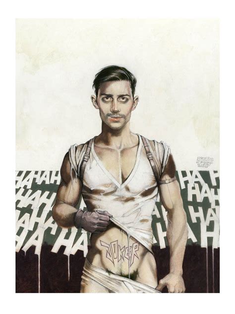 Joker Male Nude Graphic Comic Gay Men Adult Portrait Figure Sexy Cartoon Fanart