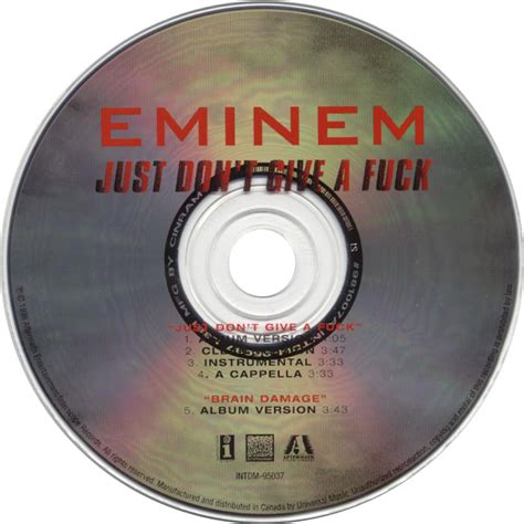 Car Tula Cd De Eminem Just Don T Give A Fuck Cd Single Portada