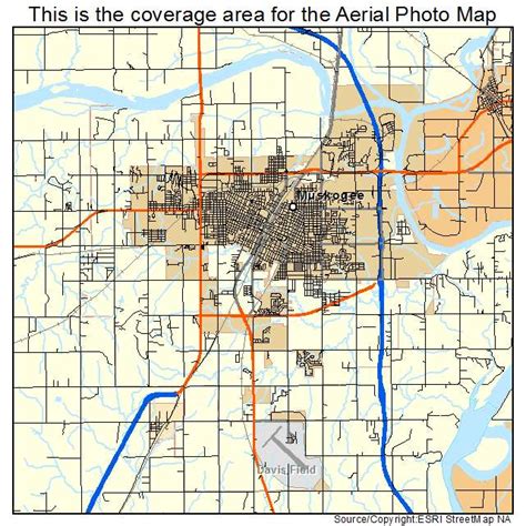 Aerial Photography Map of Muskogee, OK Oklahoma