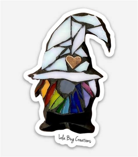 Rainbow Gay Pride Gnome Vinyl Sticker Etsy