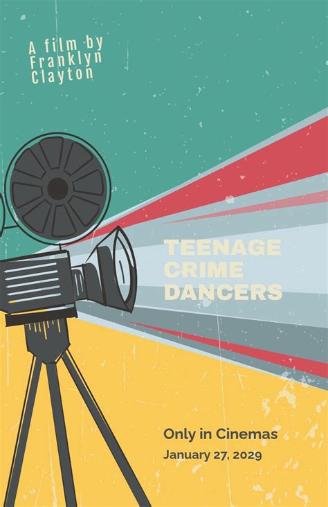 Retro Film Poster Template Free  Illustrator Psd