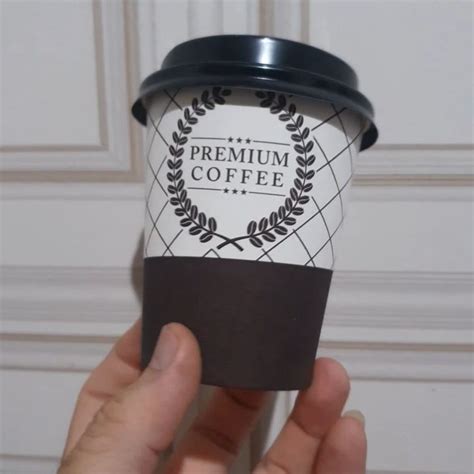 Paper Cup Coffee Tea Cup Gelas Kopi Gelas Kertas Paper Hot Cup Motif Premium Oz Ml