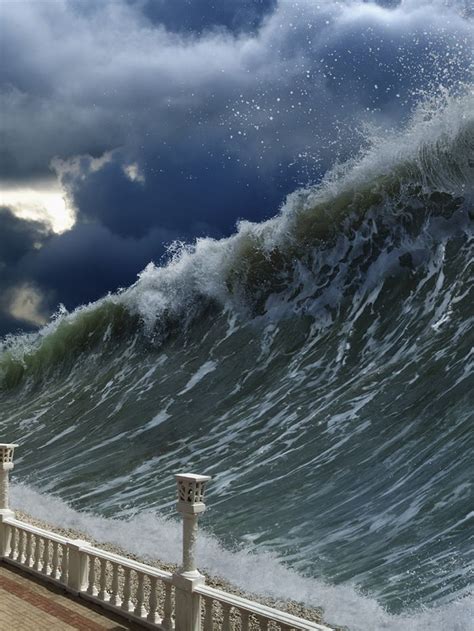 When a tsunami reaches land it will have slowed to anywhere between ...