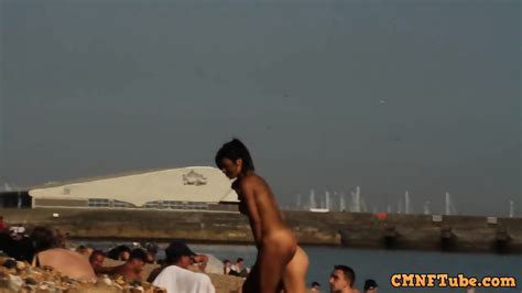 Nude Girls Embarrassed In Beach