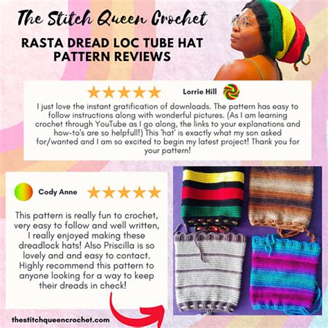 Ravelry Crochet Rasta Dreadlock Tube Hat Pattern By Priscilla Mitchell