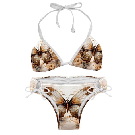 Butterfly Fission Diagram Detachable Sponge Adjustable Strap Bikini Set